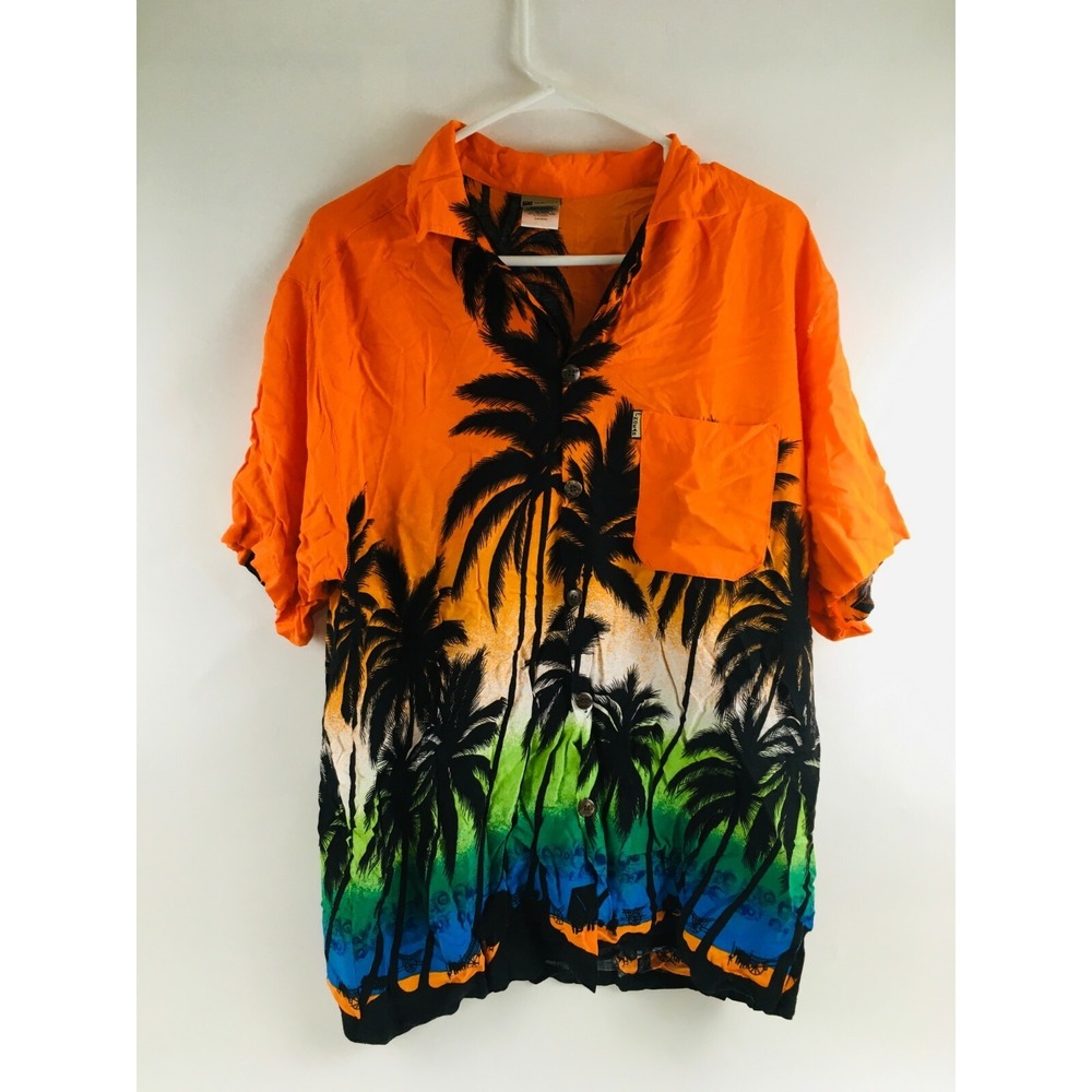 INGEAR Shirt Women's Size 14/16 Button Down Short Sleeve Pocket Hawaiian Themed